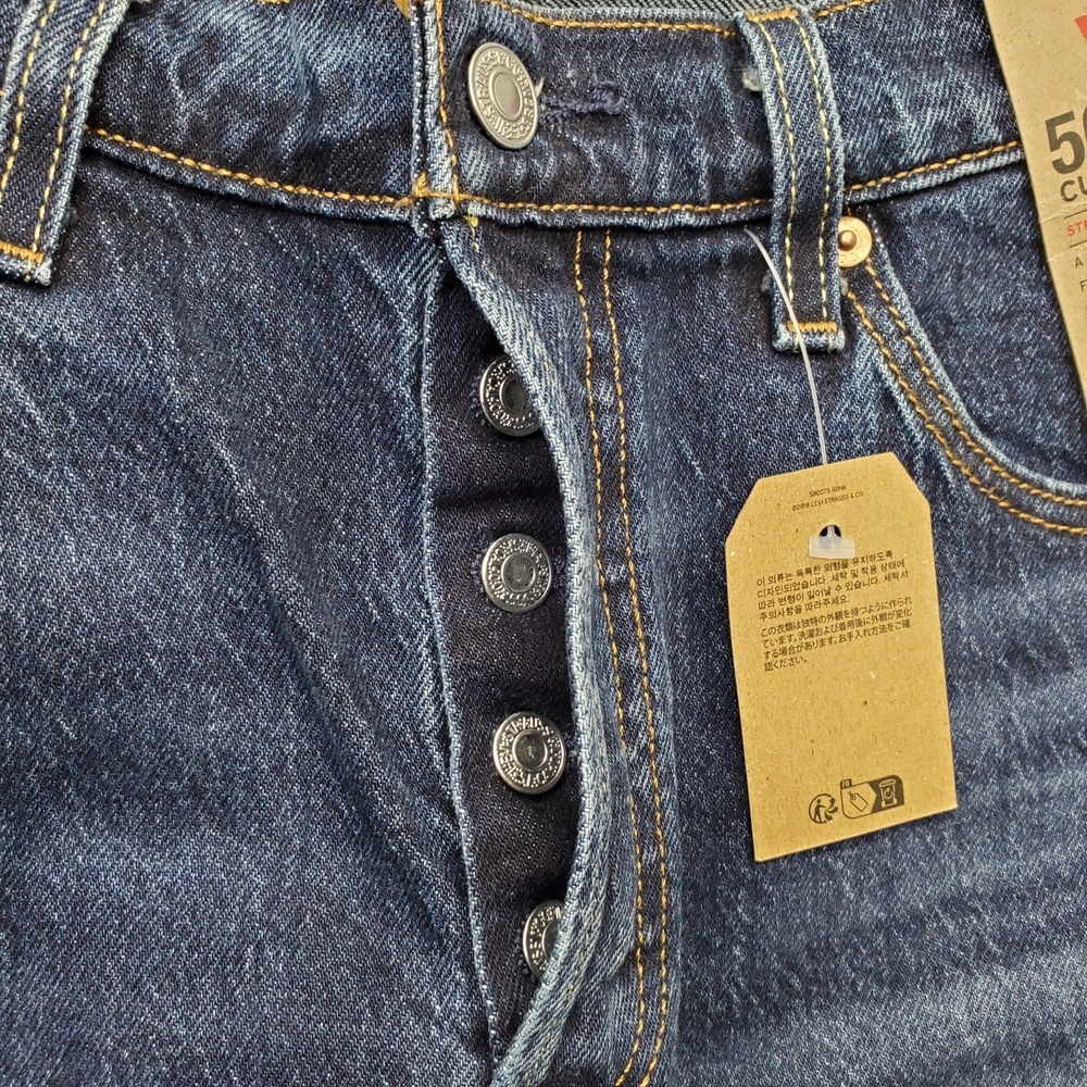 Levi's Jeans Womens 31x30 Blue Denim 501 Curve Stretch High Rise Straight Leg - Picture 13 of 13
